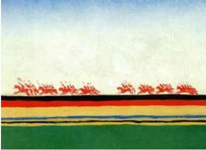 К.С. Малевич, «Скачет красная конница», холст, масло, 91/40, 1928-32