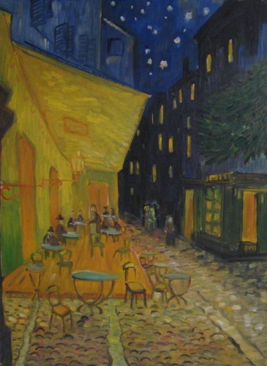 The Cafe Terrase on the Arles, <b>copy</b>, oil on canvas, 93/72, 1995 (Latvia)