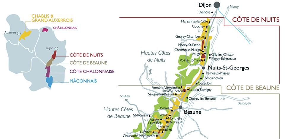 Map of Burgundy (Hautes Côtes)