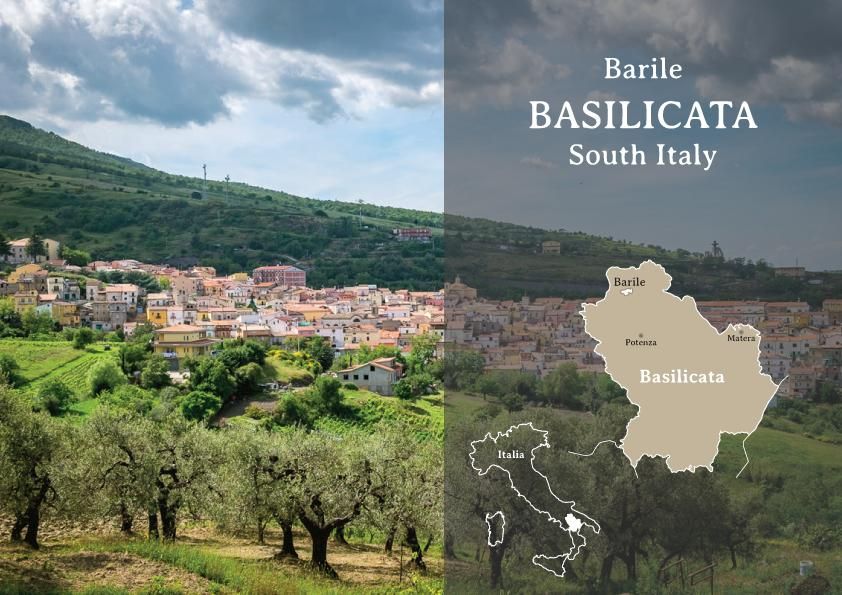 Basilicata region on the map of Italy]
