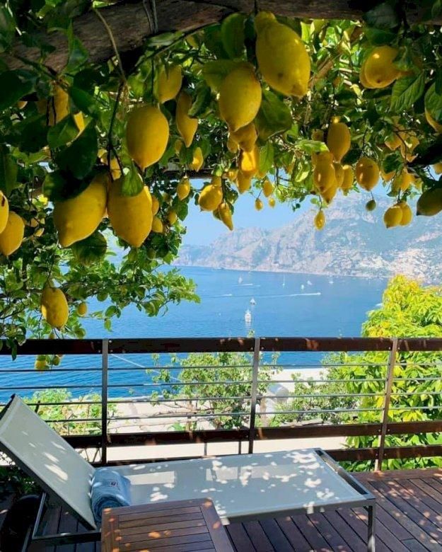 Praiano in the shade of a lemon tree