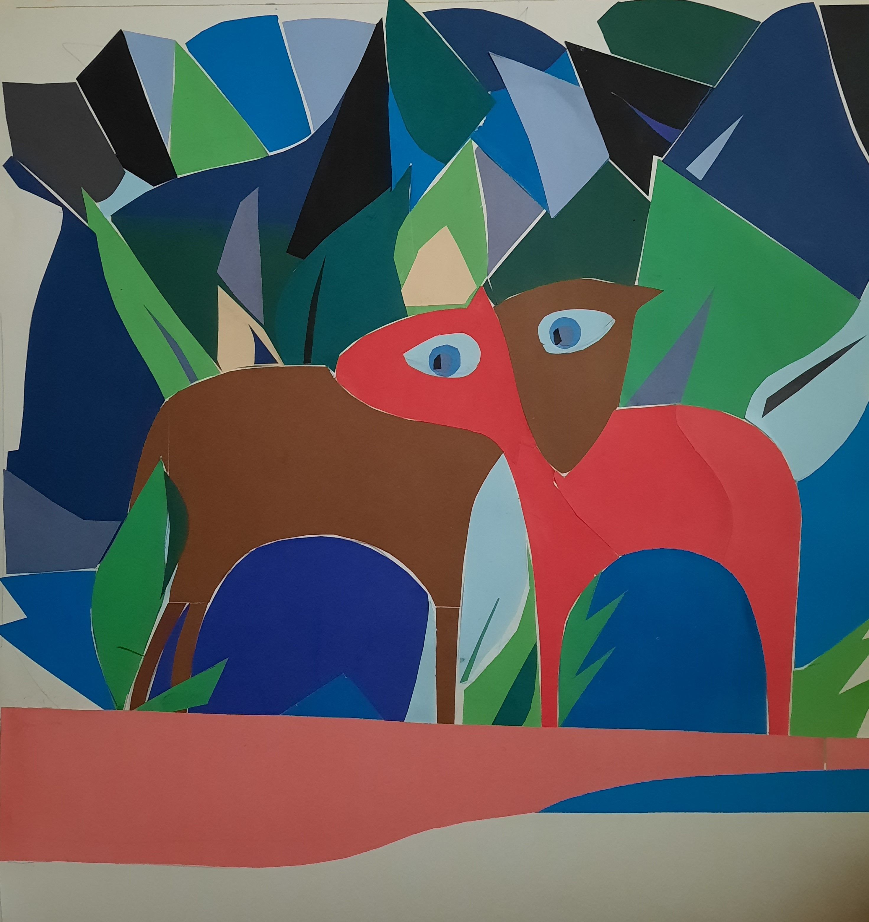Sergey Evtuhov, Visiting Gauguin, 2022, collage, 80/76