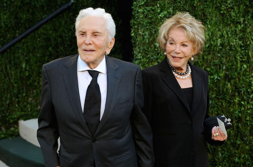 Kirk Douglas with wife Anne at Sunset Tower in West Hollywood, Calif., Feb. 24, 2013. (Mark Sullivan/WireImage)