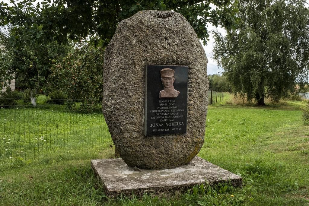 A monument for Jonas Noreika in Sukioniai, Lithuania, the town where he was born.CreditCreditBrendan Hoffman for The New York Times