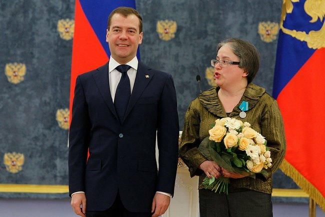 Президент России Д.Медведев и Элла Канайте.