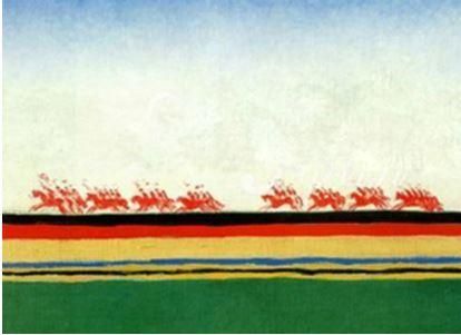 К.С. Малевич, «Скачет красная конница», холст, масло, 91/40, 1928-32