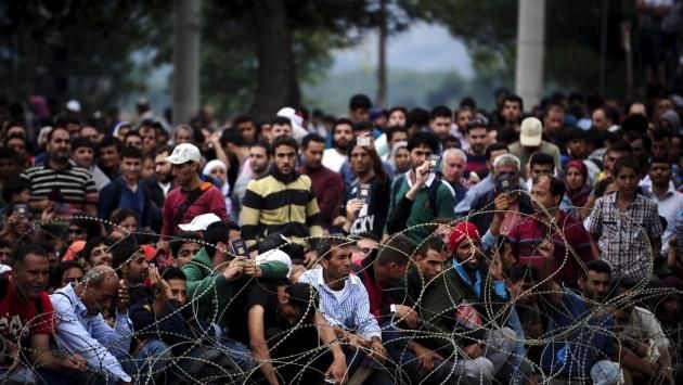 Беженцы на границе с ЕС. Иллюстрация: hyser.com.ua