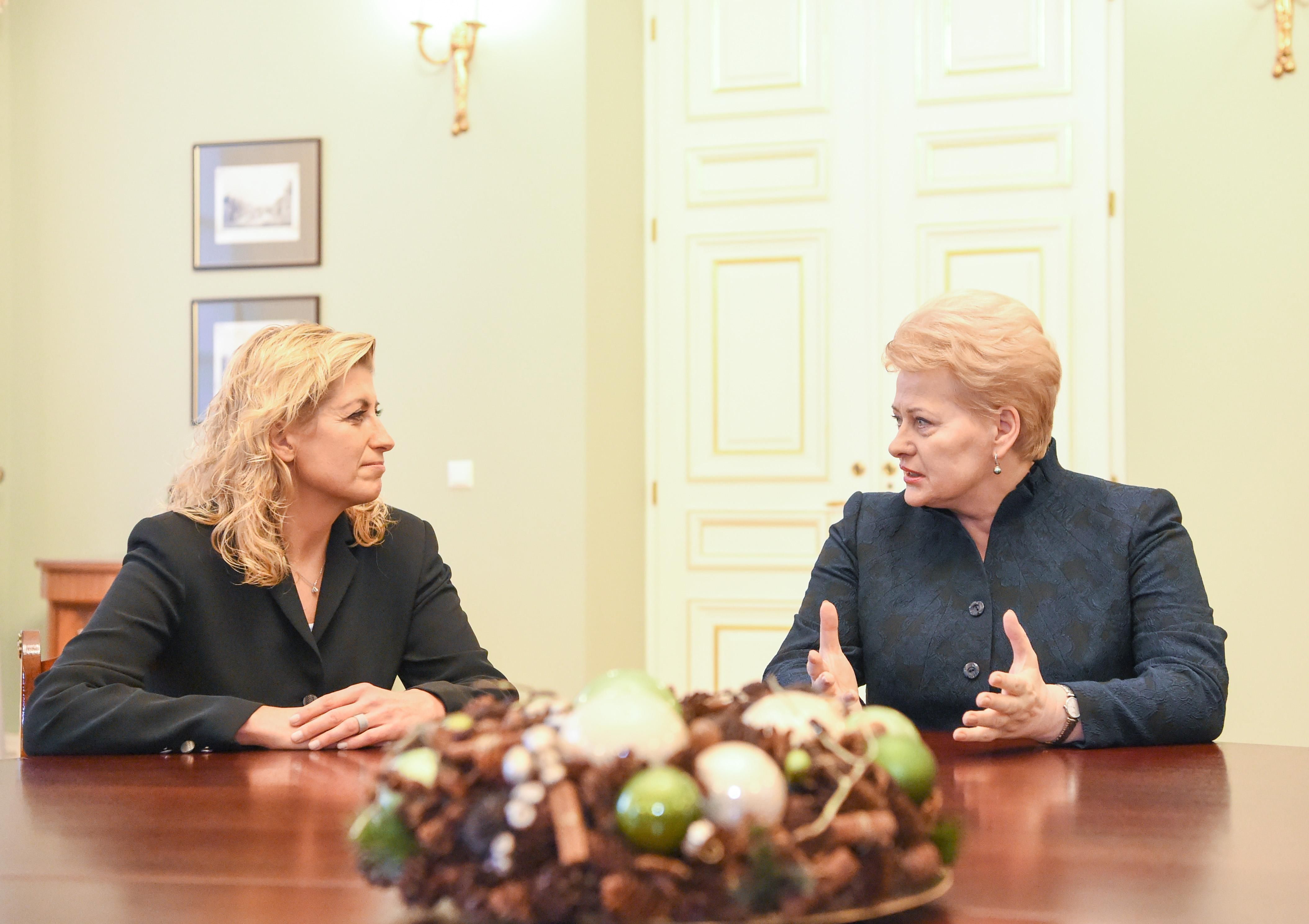 Кандидат на собеседовании у президента Литвы Дали Грибаускайте. Фото lrp.lt