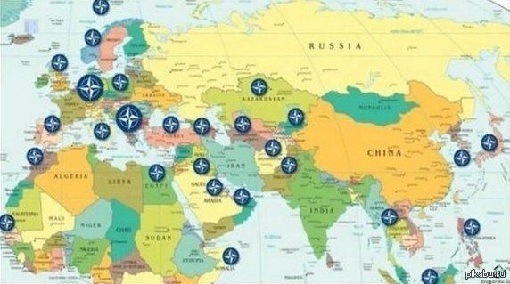 Карта некоторых баз НАТО