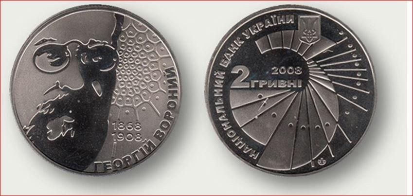 В 2008 году Национальный Банк Украины в ознаменование 140-летия со дня рождения и 100-летия со дня смерти Г.Ф. Вороного выпустил в обиход юбилейную монету номиналом 2 гривны.