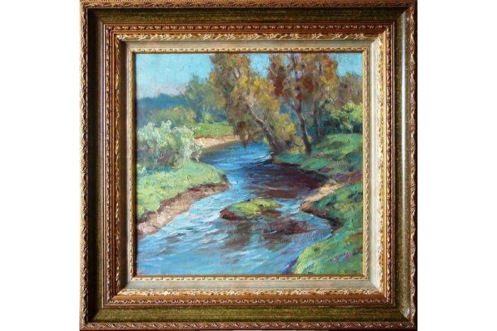 «Река», Чеслав Знамеровский, масло, 49 х 49 см, 1972, Tamoikin Art Fund