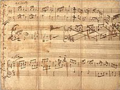 Анданте До мажор и Аллегро До мажор, записанные рукой Леопольда Моцарта (Иллюстрация из интернета)