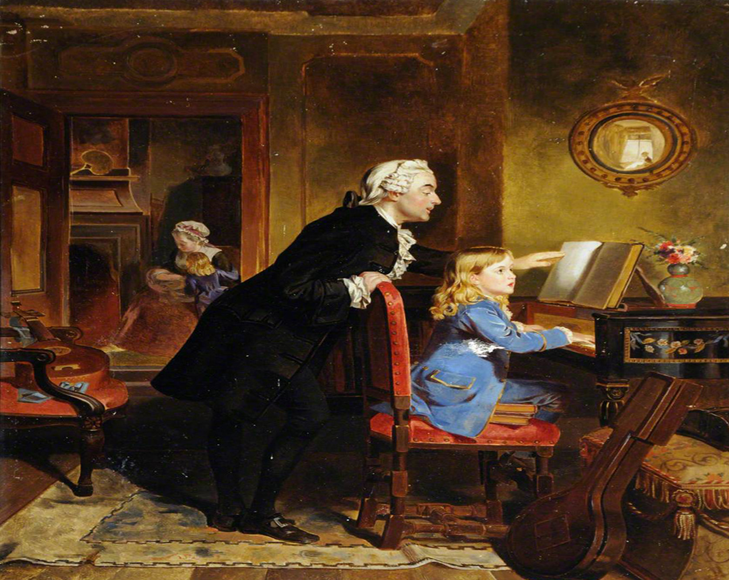 Детство Моцарта. Картина Эбенизера Кроуфорда. 1873 год