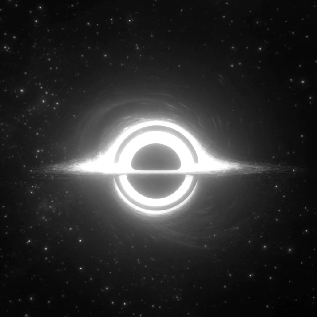 Чёрная дыра, окружённая аккреционным диском, в представлении художника. Фото © giphy