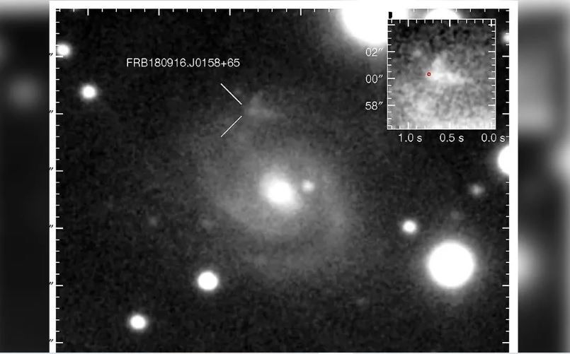 Один из быстрых радиовсплесков в космосе — источник (FRB) 180916.J0158+65. Фото © mpifr-bonn.mpg.de