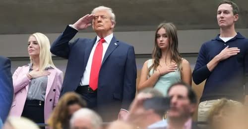 Семейство Трампов на матче US Open Tennis, Джаред Кушнер - крайний справа / AP