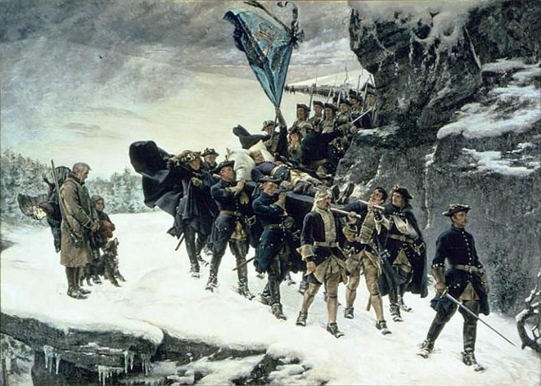 Траурная процессия с телом Карла XII.  Г.Седерстрём. 1884 год.