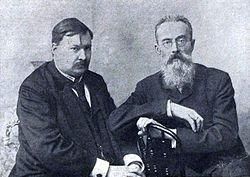 Глазунов со своим учителем Н. А. Римским-Корсаковым.