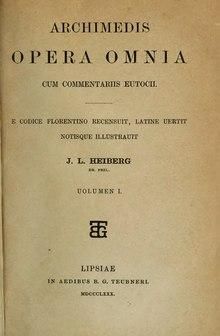 Собрание сочинений Архимеда, изданное Й. Л. Гейбергом