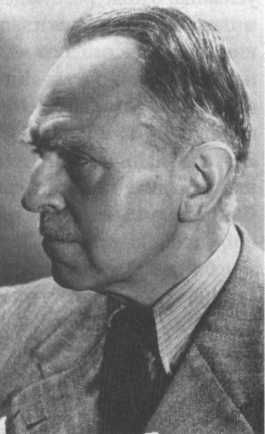 Отто Ган в 1944 году на вручении Нобелевской премии по химии за открытие расщепления тяжелых ядер. Премия была вручена ему в 1945 году.
