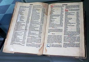 Венецианское издание «Естественной истории» 1499 года. Видны оглавление и перечень источников для каждой книги.