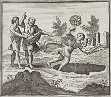 Иллюстрация XVIII века к басне Жана де Лафонтена «Астролог, упавший в колодец»