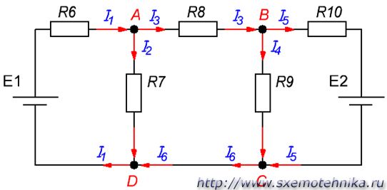 Пример сложной электрической цепи