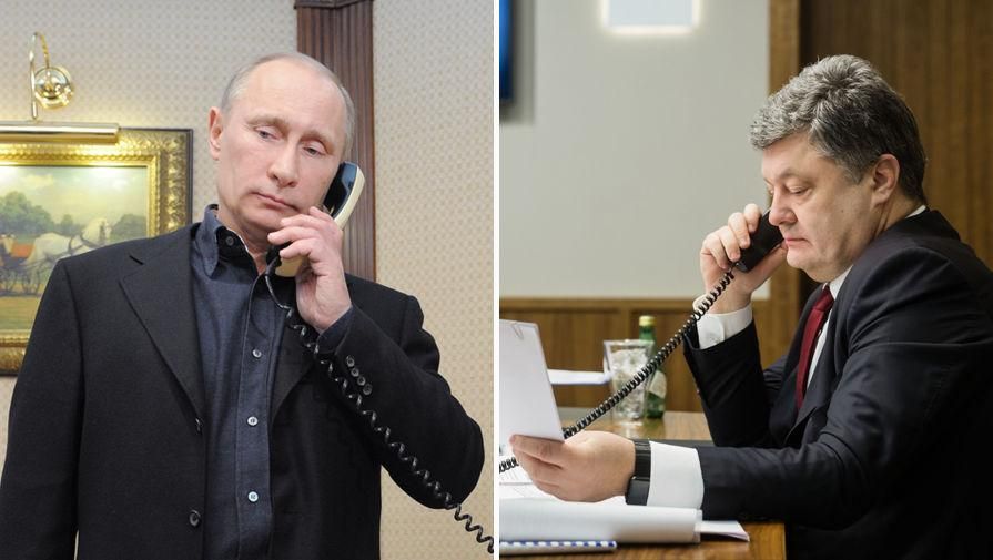 Президенты России и Украины Владимир Путин и Петр Порошенко, коллаж: РИА «Новости»