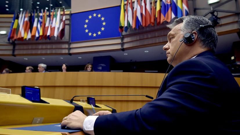 Премьер-министр Венгрии Виктор Орбан на заседании Европейского парламента в Брюсселе фото: Reuters