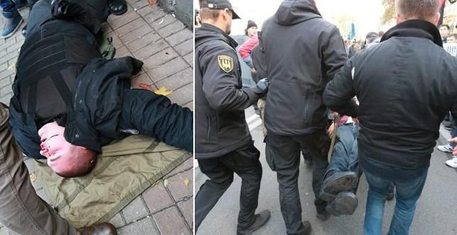Раненые на улицах Киева