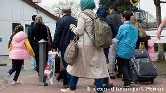 Беженцы из Сирии в немецком городе Гёттингене
