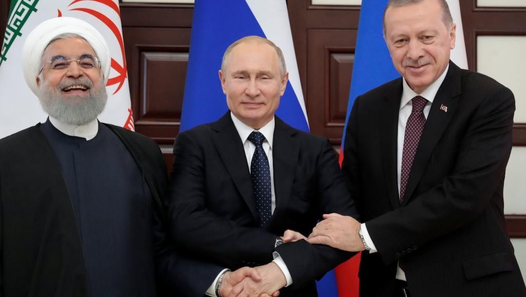 Хасан Рухани, Владимир Путин и Реджеп Эрдоган на встрече в Сочи. 14.02.2019 Sergei Chirikov/Pool via REUTERS