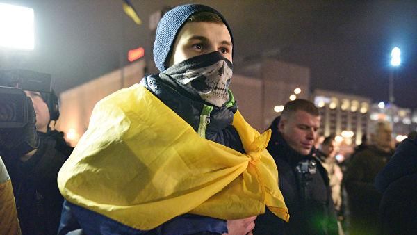 © РИА Новости / Стрингер Участники акции по случаю третьей годовщины событий на киевском Майдане