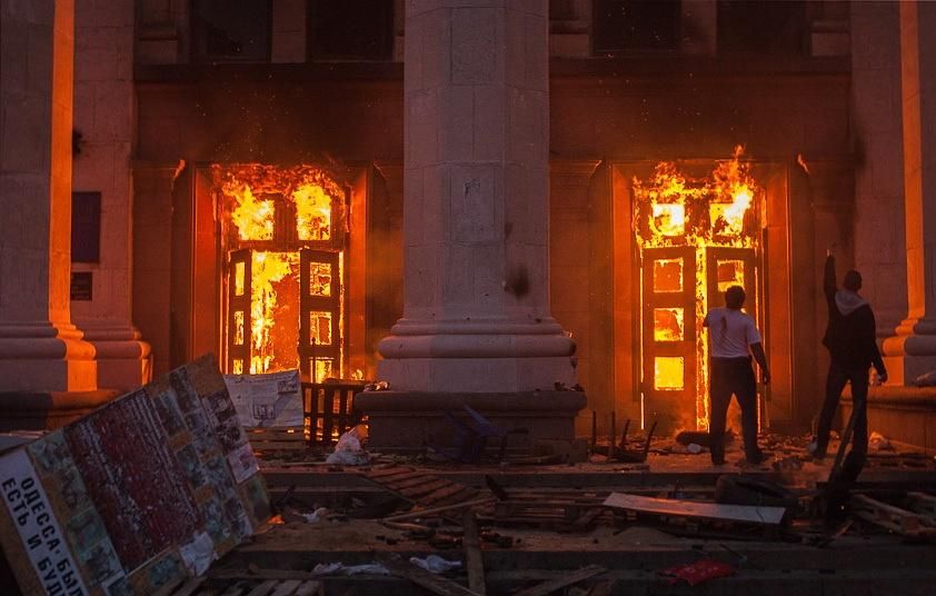 Пожар в Доме профсоюзов в Одессе, 2 мая 2014 года © Андрей Боровский/ТАСС
