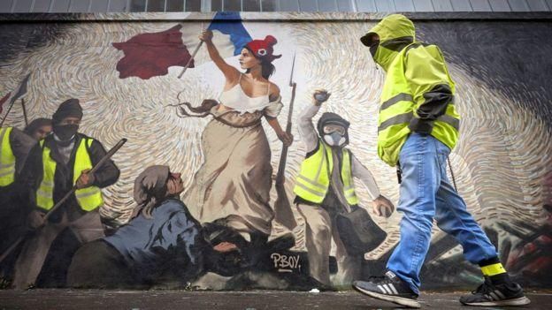 GETTY IMAGES Image caption Президент Макрон хотел укрепить капитализм во Франции. "Желтые жилеты" его остановили