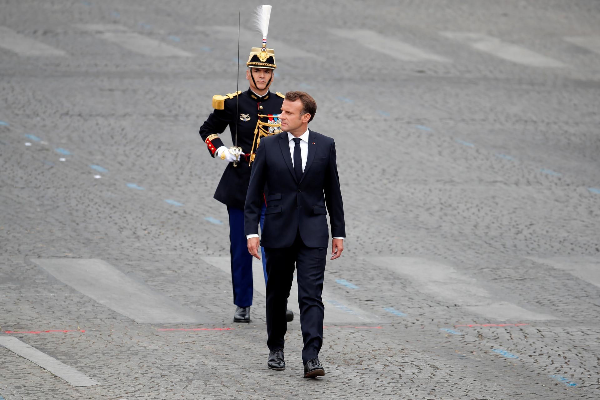 Президент Франции Эммануэль Макрон на параде по случаю Дня взятия Бастилии Reuters © Charles Platiau