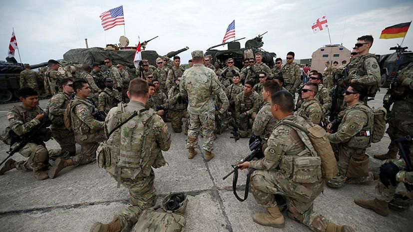 Американские военные принимают участие в международных учениях Noble Partner 2018 в центре подготовки в Вазиани Reuters © David Mdzinarishvili