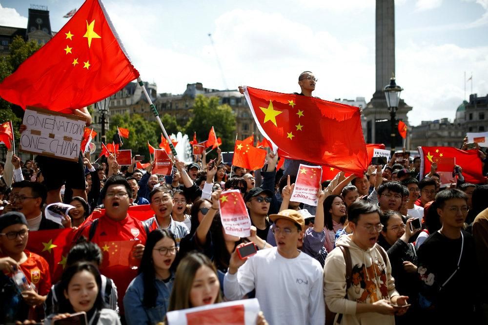 архивное фото акции в поддержку Пекина