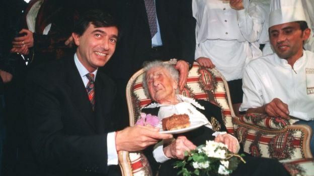 GETTY IMAGES Image caption 120-летний юбилей Жанны Кальман