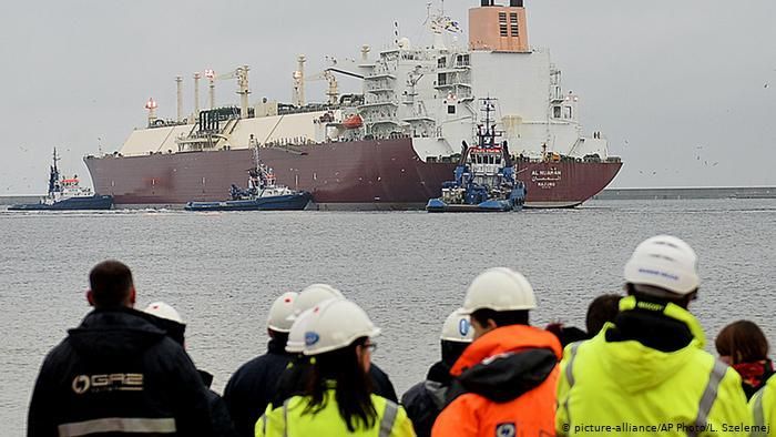 11 декабря 2015: прибытие в польский порт Свиноуйсьце первого танкера с СПГ из Катара
