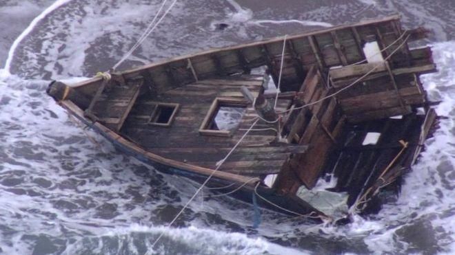 EBU Image caption В полиции считают, что лодка очень долго пробыла в море