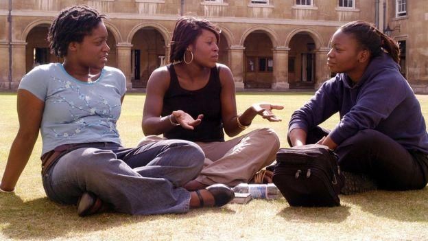 BBC/KIERON MCCARRON Image caption Особенно мало чернокожих студентов в Оксфорде и Кембридже