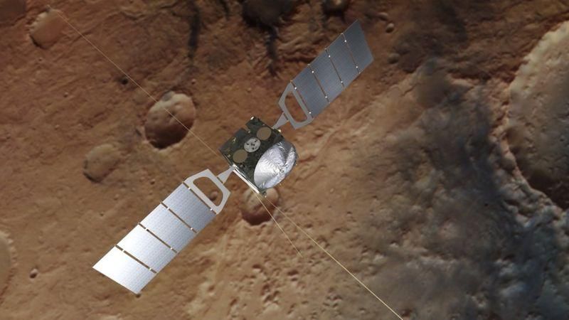 ESA / ATG MEDIALAB / DLR / FU BERLIN Подпись к фото, Озера были обнаружены благодаря данным, собранным станцией "Марс-экспресс"