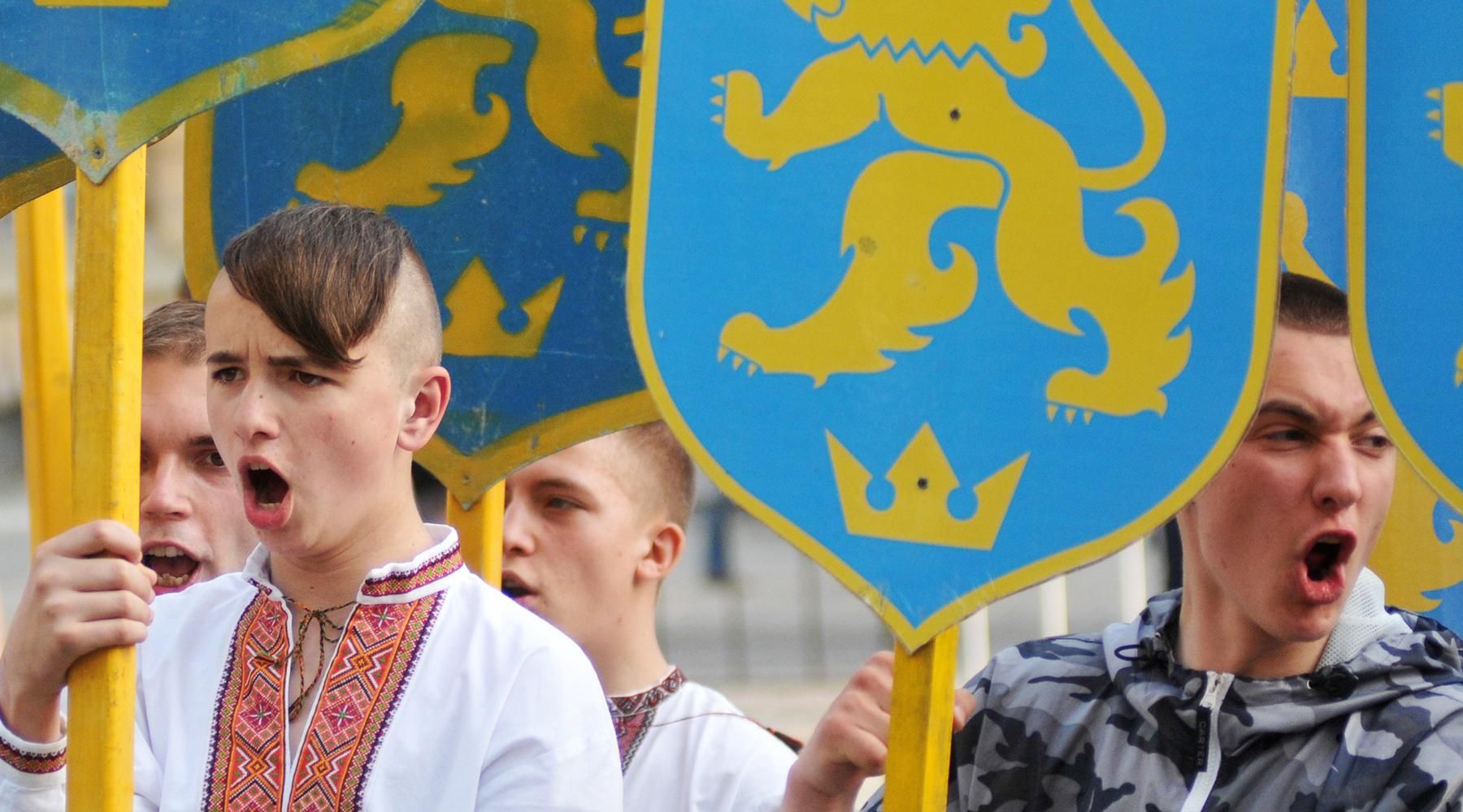 Участники марша в честь годовщины создания дивизии СС «Галичина» во Львове, 2014 год РИА Новости © Павел Паламарчук