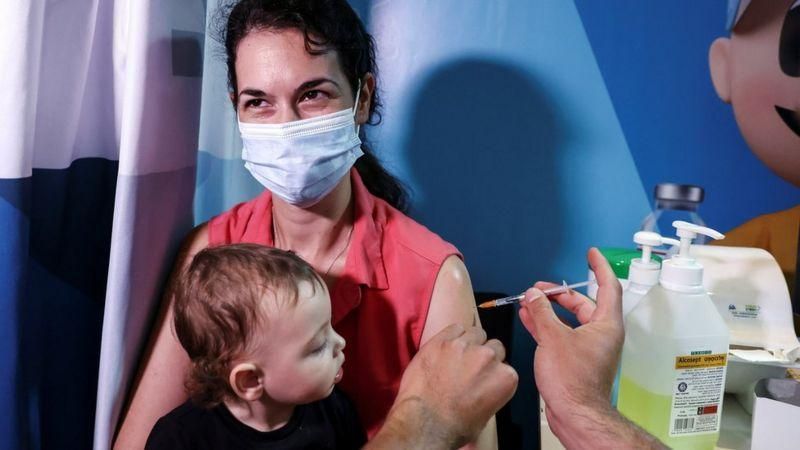 REUTERS Подпись к фото, Третью дозу вакцины от коронавируса предлагают населению, например, в Израиле