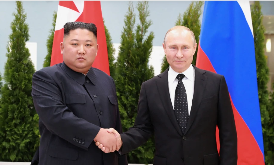 Встреча президента России Путина и лидера Северной Кореи Ким Чен Ына 26 апреля 2019 года.