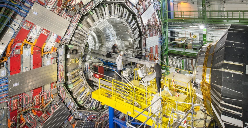 Детектор CMS (компактный мюонный соленоид), одна из экспериментальных установок Большого адронного коллайдера. © Keystone / Christian Beutler