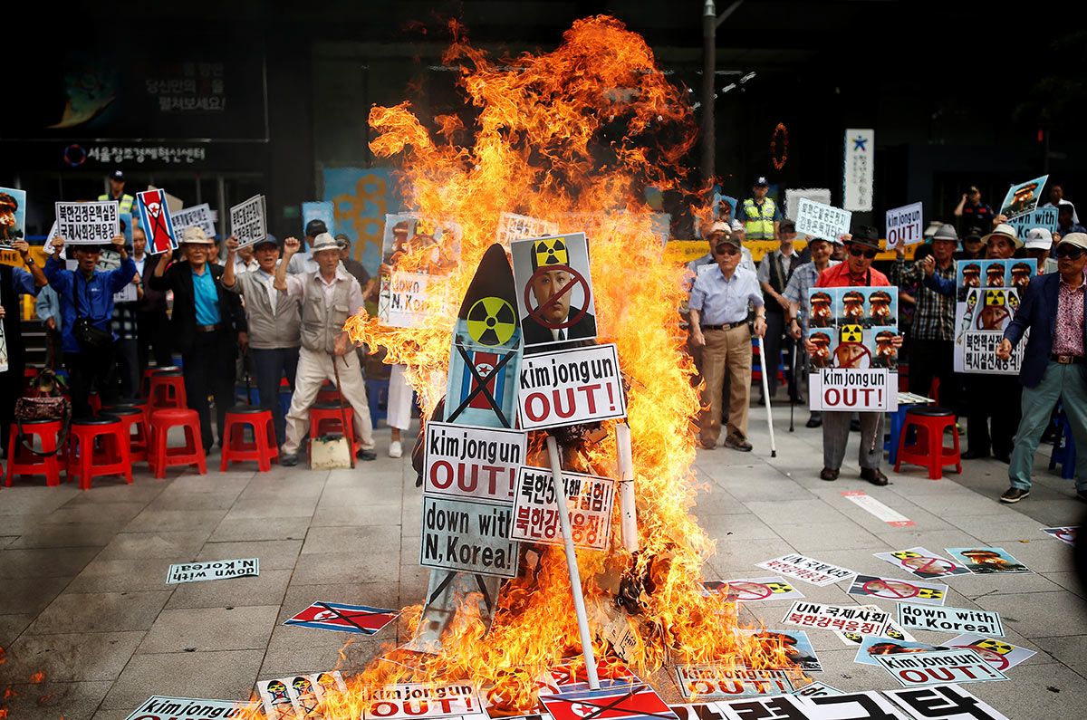Митинг в Сеуле против политического режима КНДР, сентябрь 2016 года Kim Hong-Ji/REUTERS