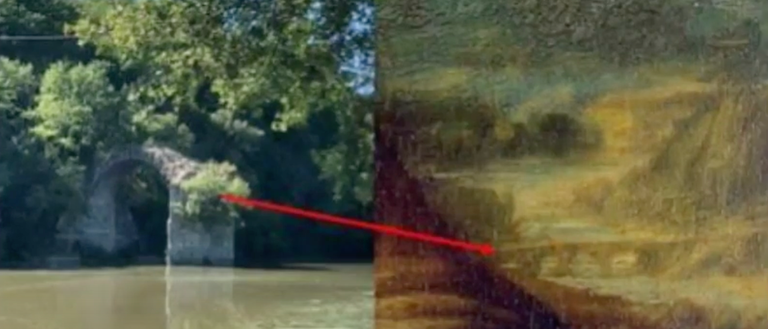 Сравнение моста с картины «Мона Лиза» с мостом Латерина. Фото: Youtube