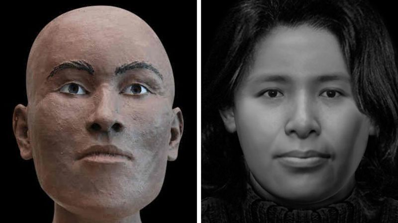 NETHERLANDS POLICE Подпись к фото, Реконструкция лица жертвы 1999 года в сравнении с гораздо более точным цифровым изображением 2023 года, в котором использованы новые технологии